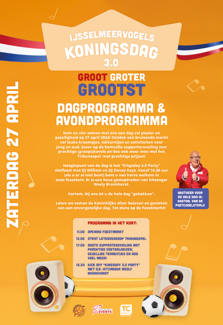 IJsselmeervogels Koningsdag 2024 dag avond programma