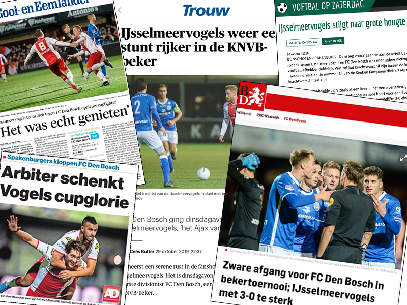 Krantenartikelen rondom de overwinning op FC Den Bosch