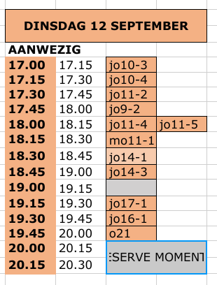 Dinsdag 12 september