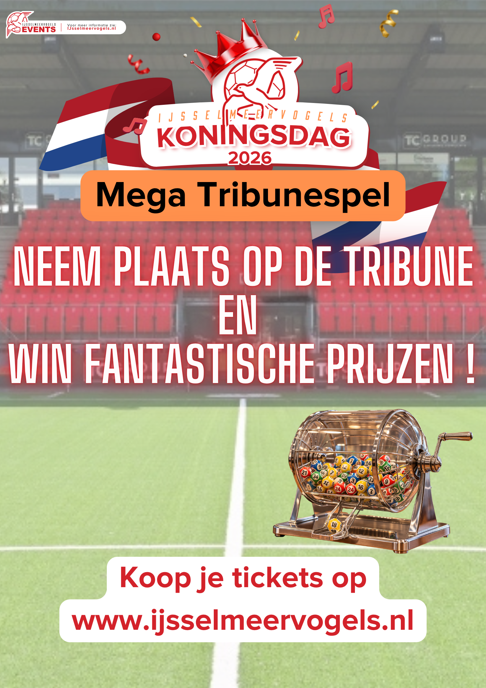 3 Mega Tribunespel 2026 Algemene poster
