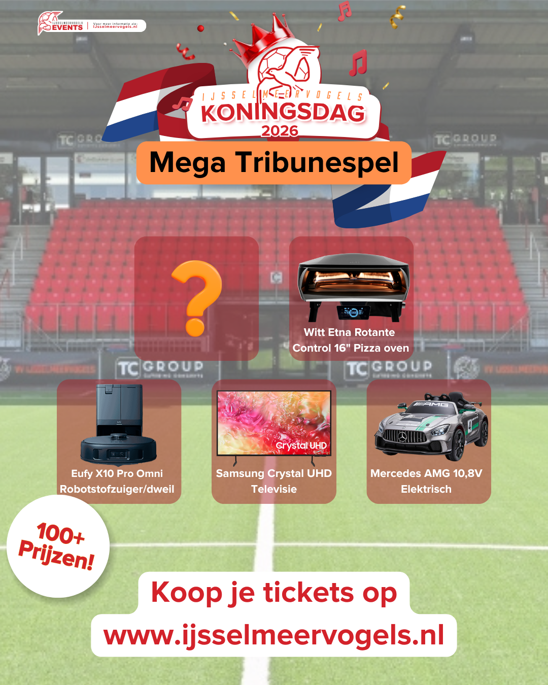 Mega Tribunespel 2026 Hoofdprijs dag 4 Insta bericht