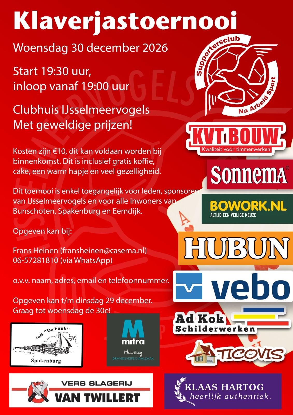 Klaverjastoernooi 2026 poster