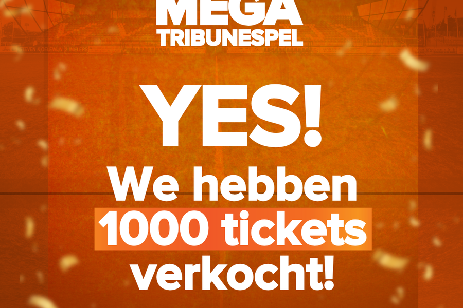 Mega Tribunespel: Al ruim 1000 tickets verkocht!