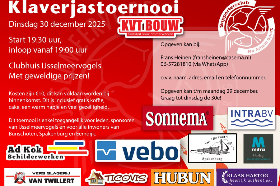 Klaverjastoernooi 2025