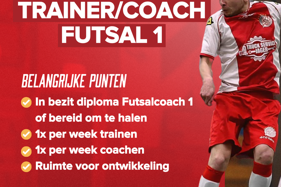 Vacature trainer/coach Futsal 1