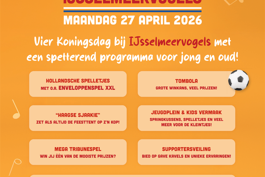 Koningsdag vier je bij IJsselmeervogels